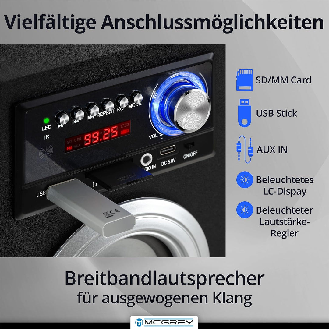 McGrey BS-20 Beachside Bluetooth Lautsprecher Silber, Highlights, Silber