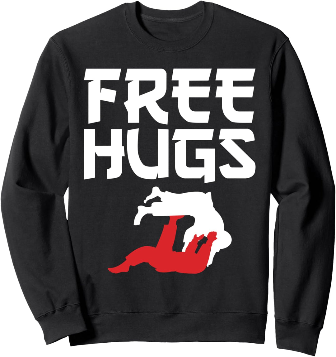 Free Hugs BJJ Jiu Jitsu Pun Awesome Martial Arts Joke Sweatshirt