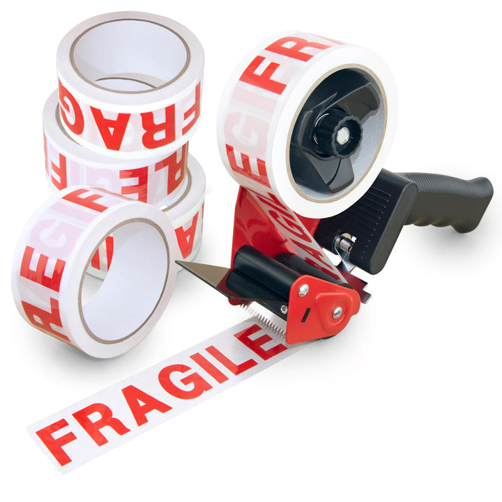 Rapesco 1682 Germ-Savvy Antibakteriell 960 Klebeband-Handabroller mit 5 „Fragile“ Packbänder Spender