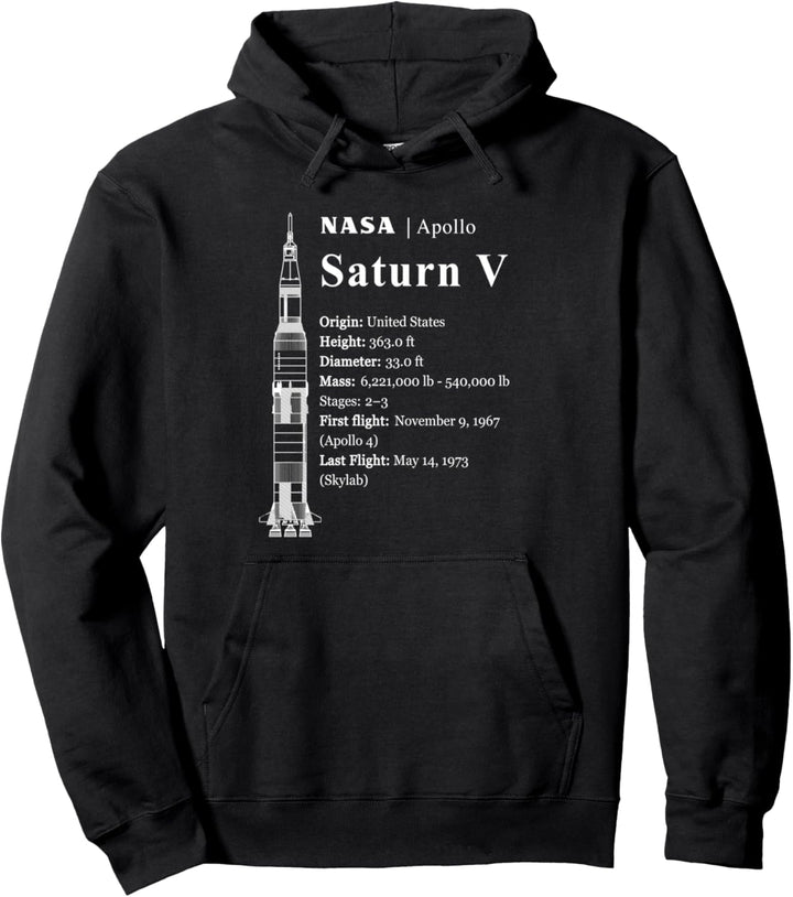 Saturn V Blueprint Style - NASA History - Apollo Program Pullover Hoodie
