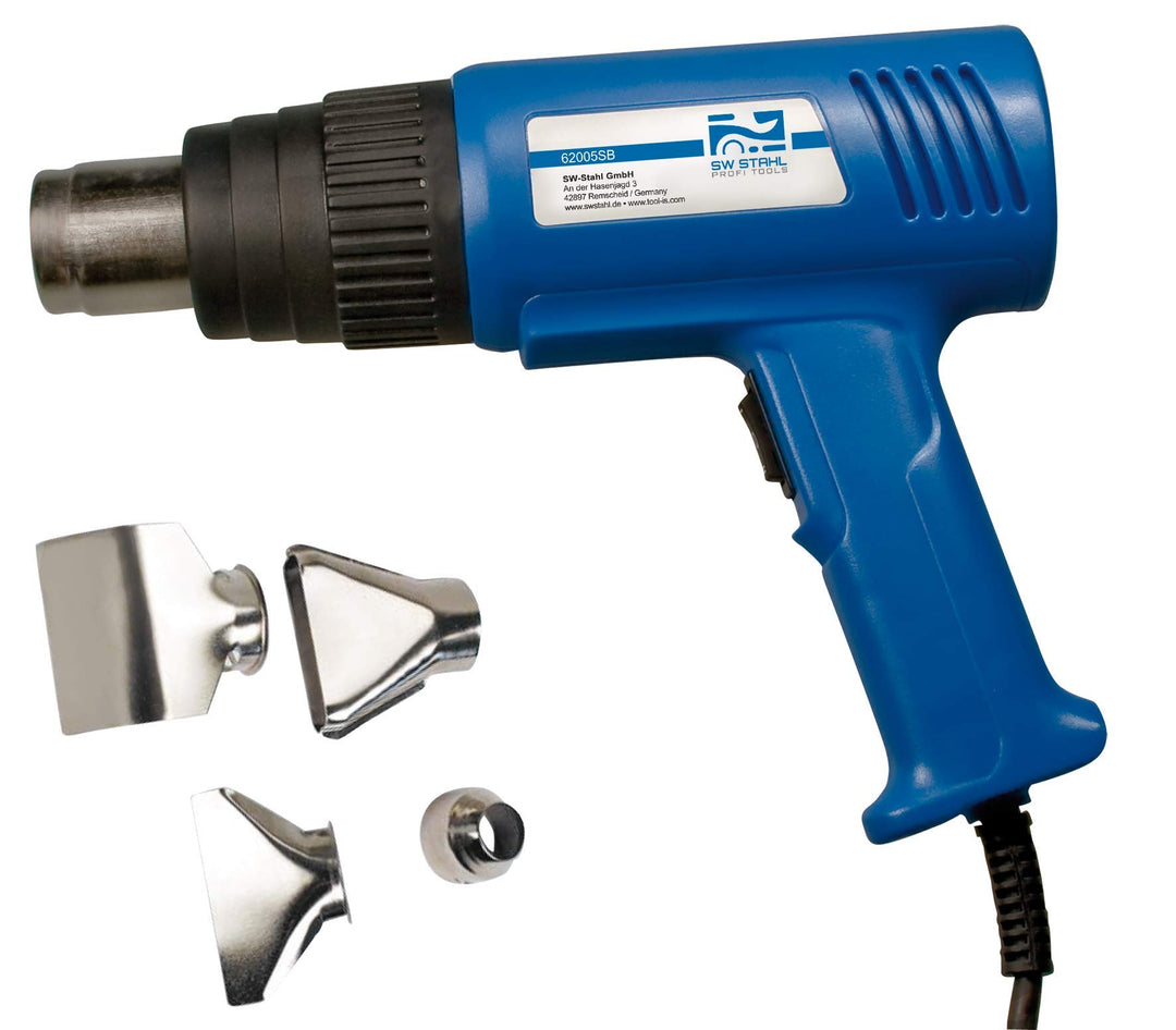 SW-Stahl 62005SB Heissluftfön I 5-teilig I 2000 W, blau