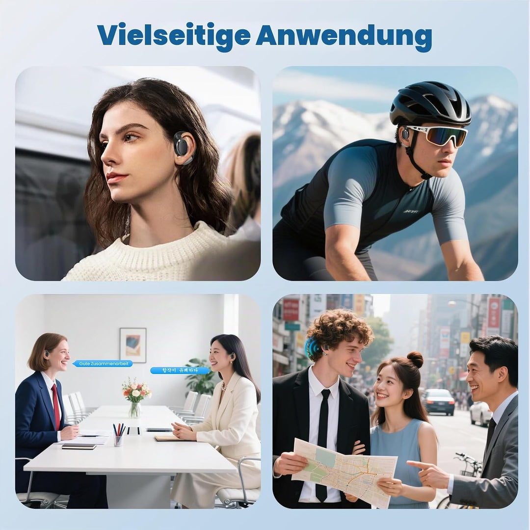 AI Übersetzer Kopfhörer mit Echtzeit-Übersetzung in 144 Sprachen, Bluetooth Kopfhörer mit HD-Stereo-