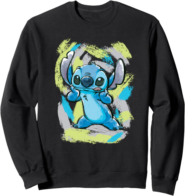 Disney Lilo and Stitch Watercolor Brushstrokes Sweatshirt