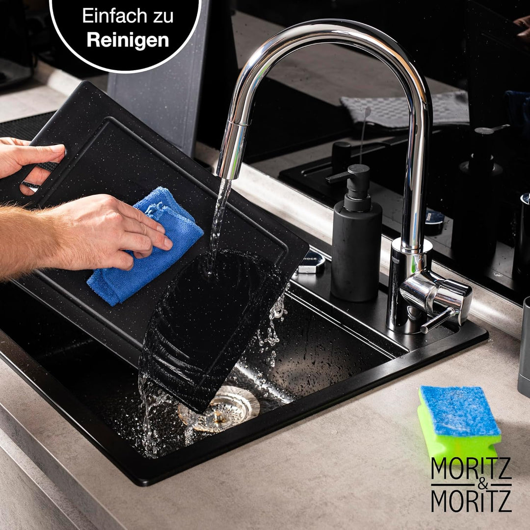Moritz &amp; Moritz 4x Schneidebretter Kunststoff - 36 x 27,5 cm - Schneidebretter BPA frei - Küchenbret