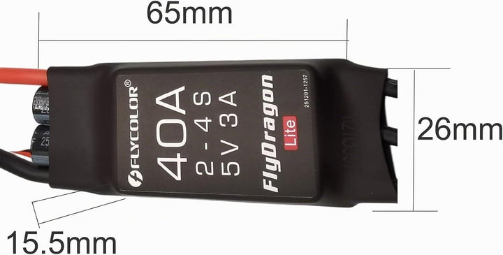Flycolor 40A ESC 2-4S Elektrischer Geschwindigkeitsregler 5V 3A BEC mit XT60 &amp; 3,5mm Bullet Plugs fü
