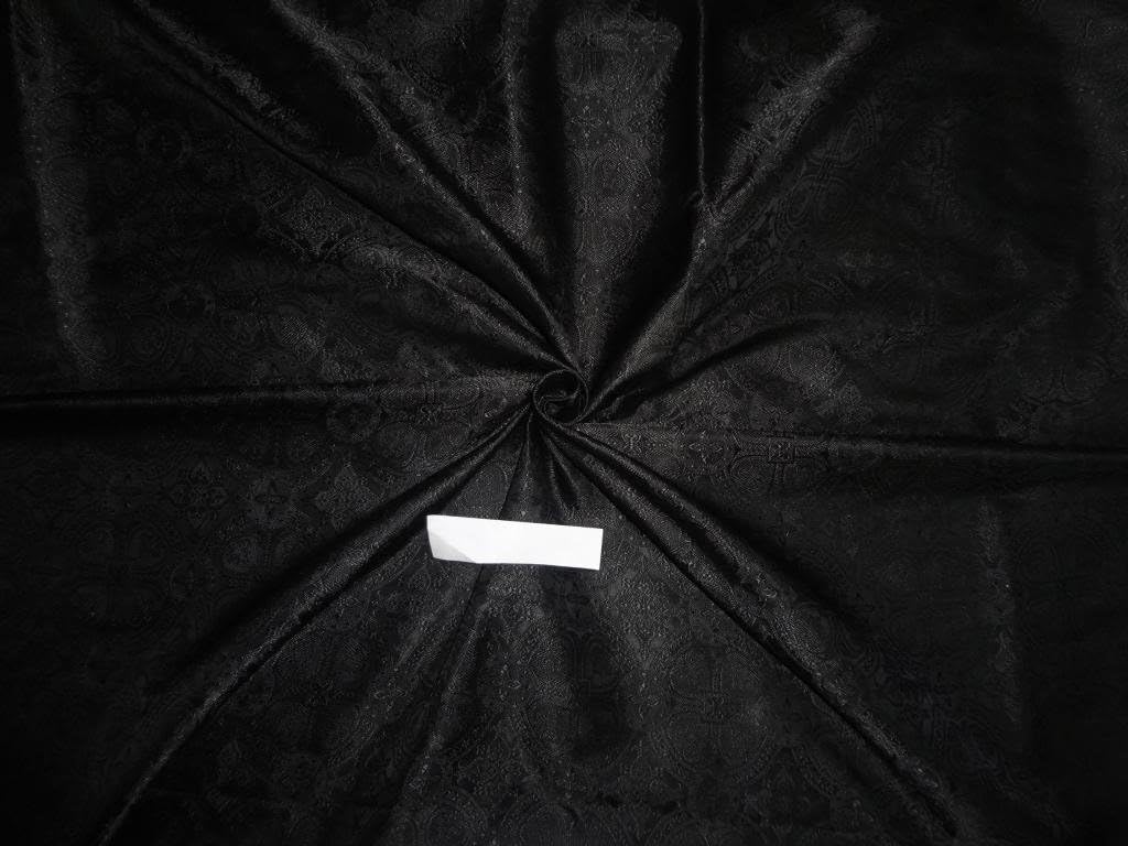 Brokat-Stoff aus Seide, schwarz, 111,8 cm, -BRO351[3]