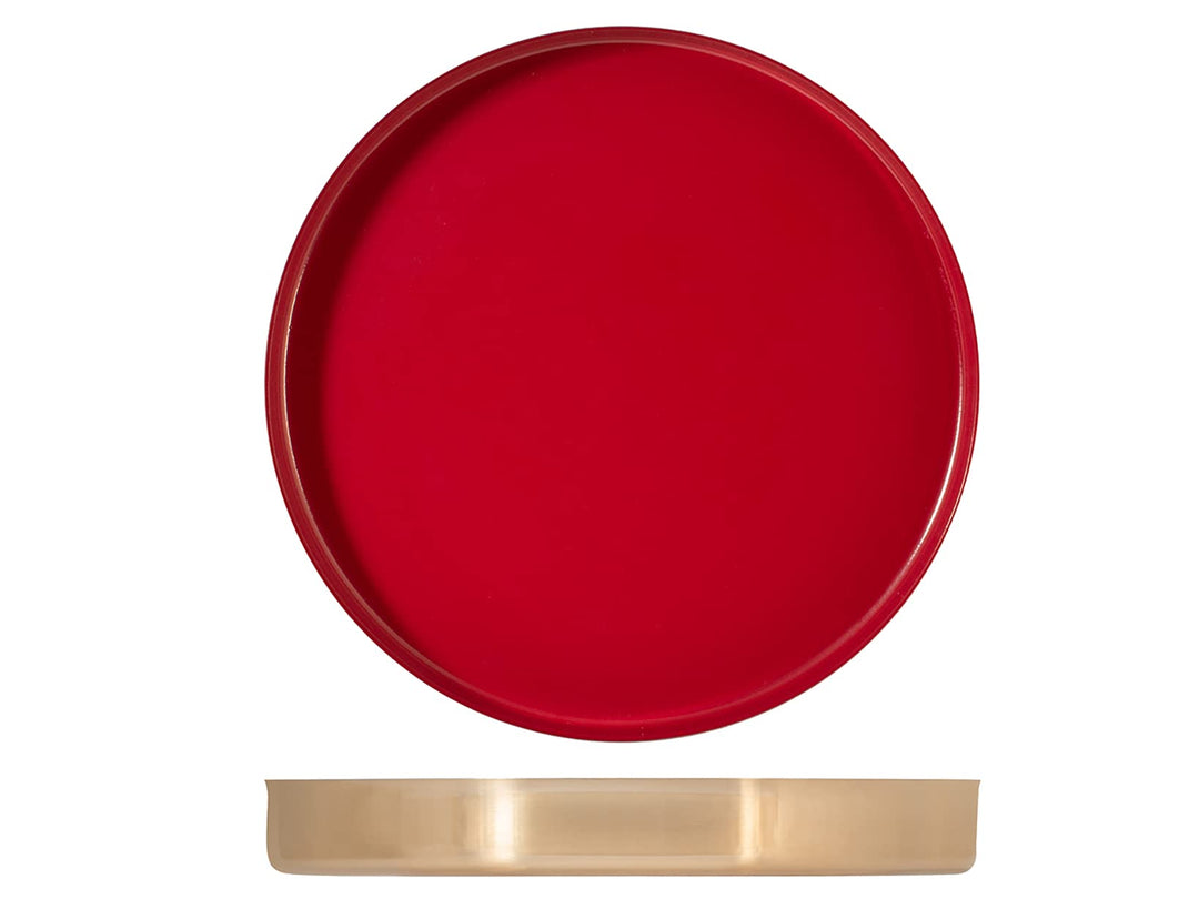 H&amp;h set inox tondo rosso cm 35 Farbe: Rot, 35 cm, Farbe: Rot, 35 cm