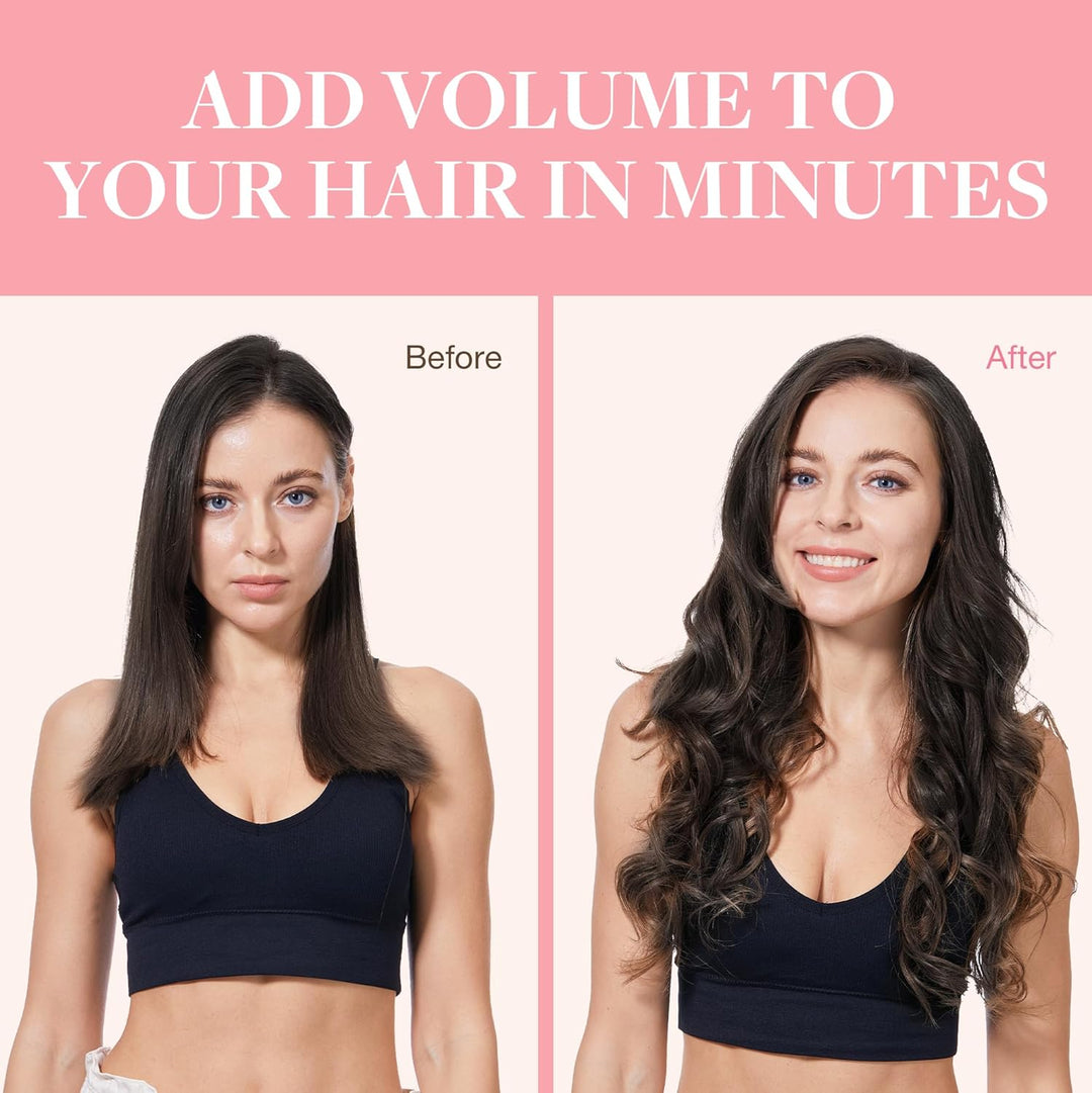 GOO GOO Clip in Extensions Echthaar, Dunkelbraun, 30cm 65g | 7pcs, Remy Echthaar Extensions Clip, Do