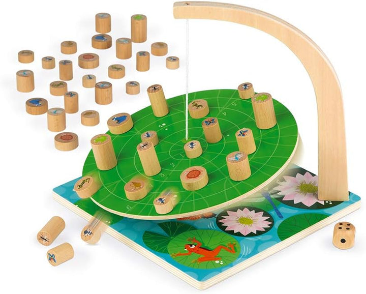 Janod - Waterlily Challenge - Childrens Board Game - Skill and Strategy Game - Wooden Toy - 2 to 6 P