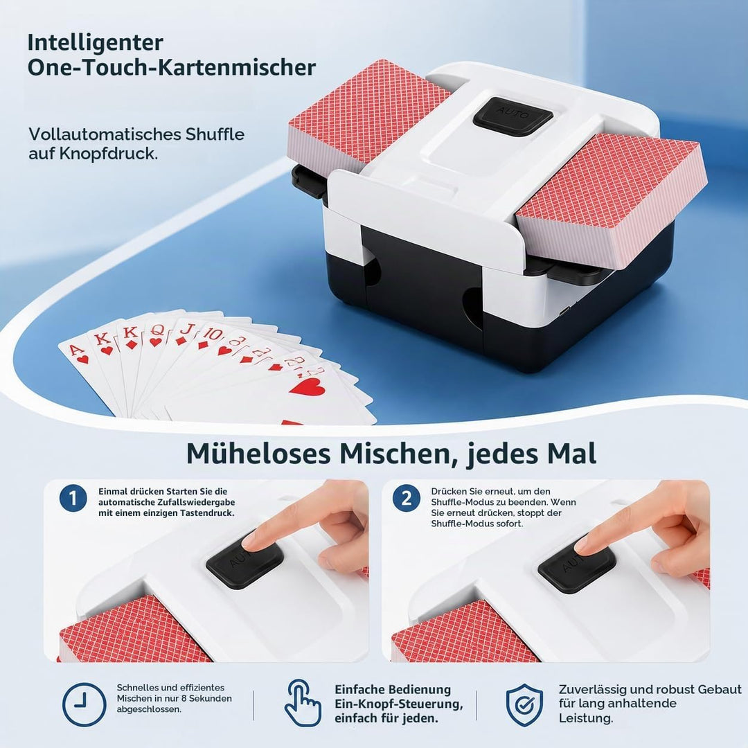 Karten Mischer Kartenmischmaschine, Automatischer Kartenmischer für 1-2 Decks, Elektrische Mischmasc