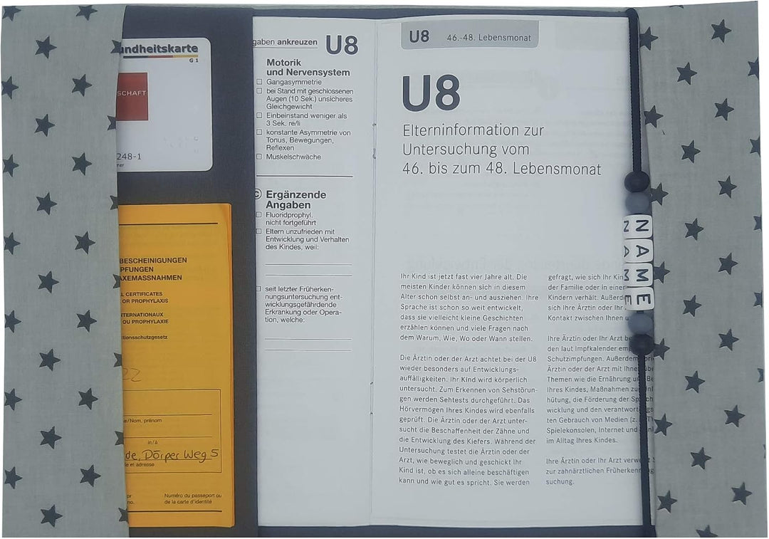 Grosse Windeltasche XXL mit Name Wickeltasche Grau/Anthrazit Innen glatte Baumwolle, Grau/Anthrazit