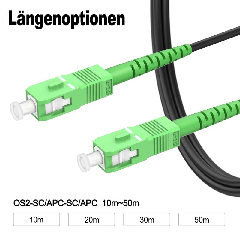 RamboCables 10M Gepanzerte Glasfaser-Kabel SC/APC auf SC/APC, Simplex Singlemode Gepanzerte Glasfase