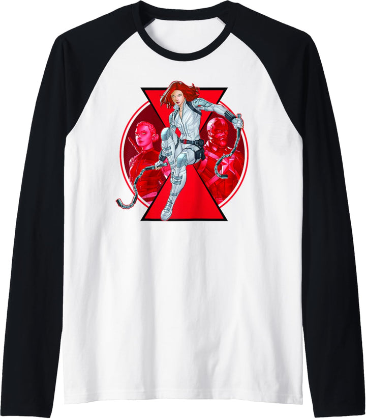 Marvel Black Widow Trio Logo Raglan