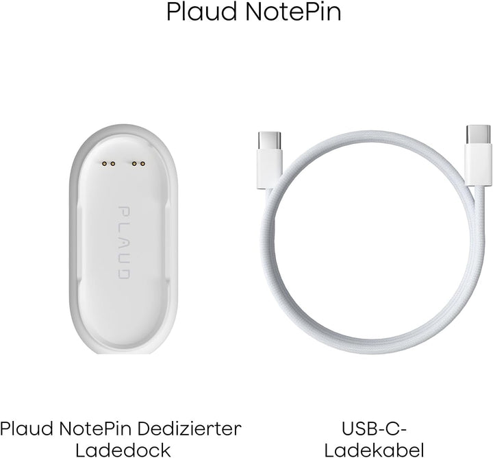 Plaud NotePin Ladestation, Magnetische Ladeschale mit Rutschfester Basis &amp; USB-C-Textilkabel, Schnel