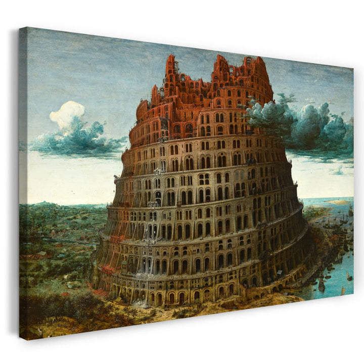 Printed Paintings Leinwand (60x40cm): Peter Bruegel der Ältere - Der Turm von Babel 60x40 cm, 60x40