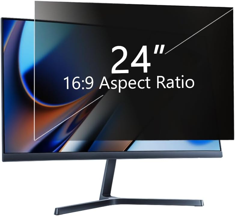 24 Zoll Bildschirm Blickschutzfilter, Verbesserter Displayschutzfolie Abnehmbare HD Datenschutzfolie