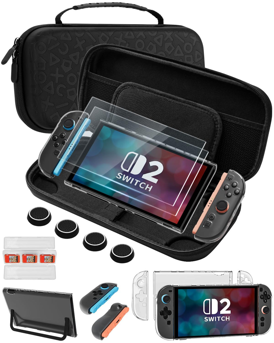 Switch 2 Tasche Zubehör Kompatibel mit Nintendo Switch 2/OLED Bundle, Enthält eine 1x Slim Case Trag
