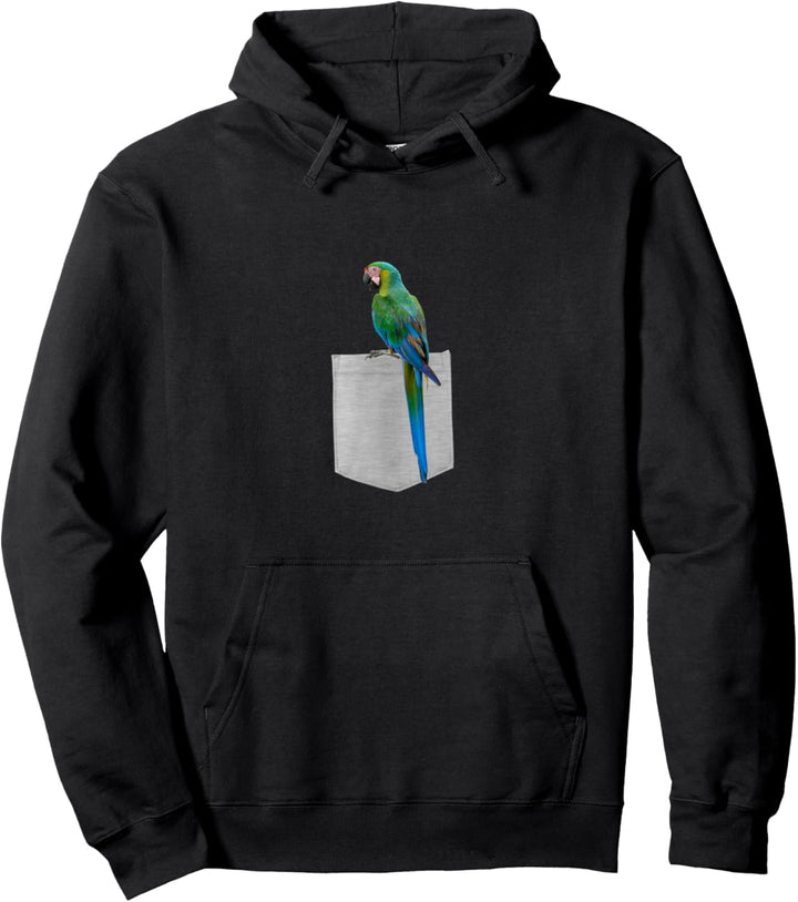 Animal in Your Pocket Hello Macaw Parrot Pullover Hoodie