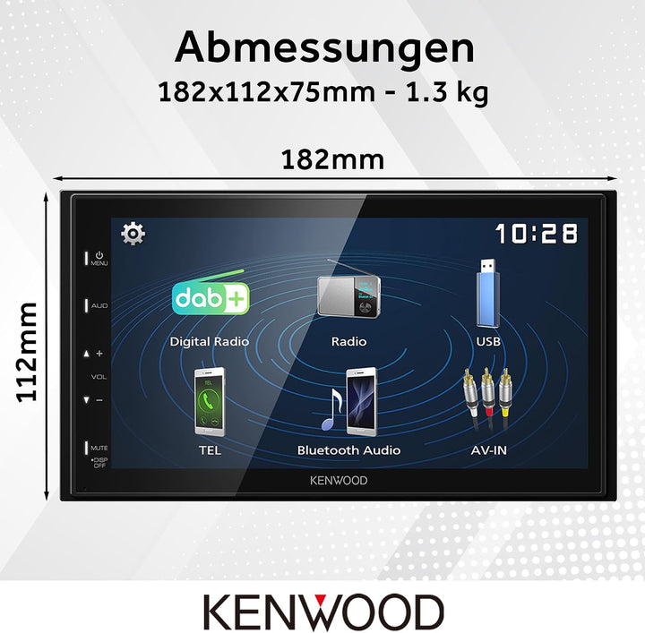 Kenwood DMX129DAB - 17,3 cm (6,8") Digital Media AV-Receiver mit Quick Boot &amp; Android USB-Mirroring
