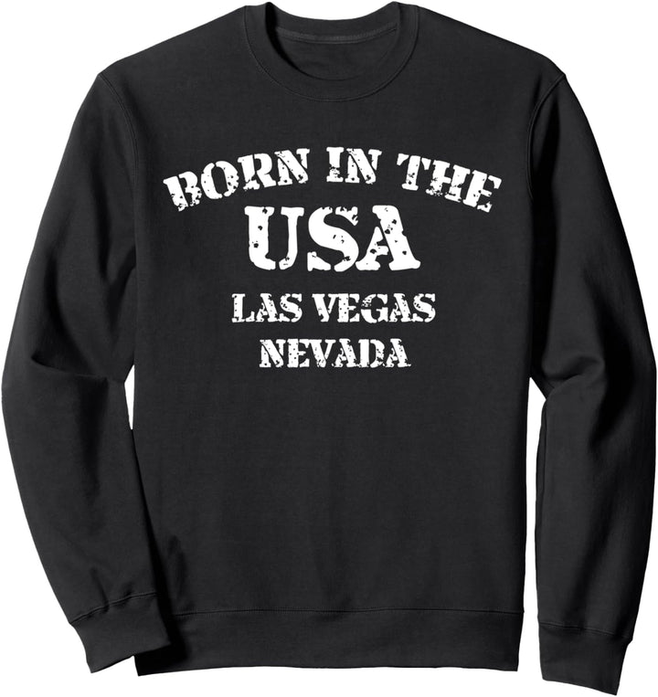 Las Vegas Nevada geboren in den USA Used-Look Sweatshirt