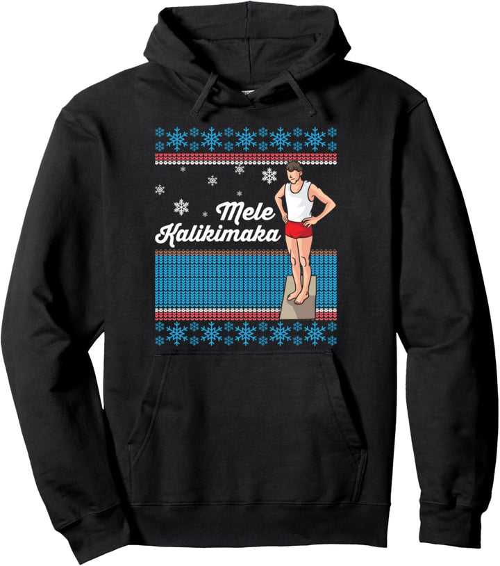 Mele Kalikimaka Santa Claus Hawaii Weihnachten Surfer Beach Pullover Hoodie