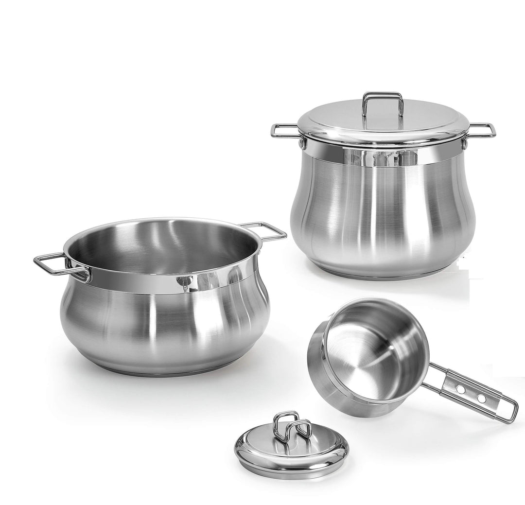 Barazzoni Bauch 18/10 Edelstahl-Batterie, Stahl, 5 Pieces, 5, 5 pieces