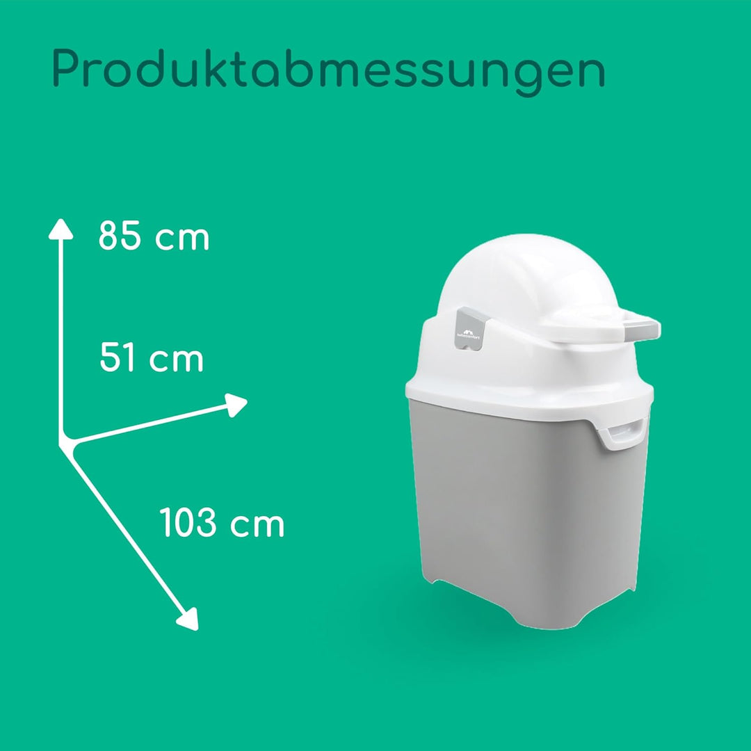 Bebeconfort geruchsdichter Windeleimer Grösse L, Windeleimer, Deckel geruchsdicht, für alle Müllbeut