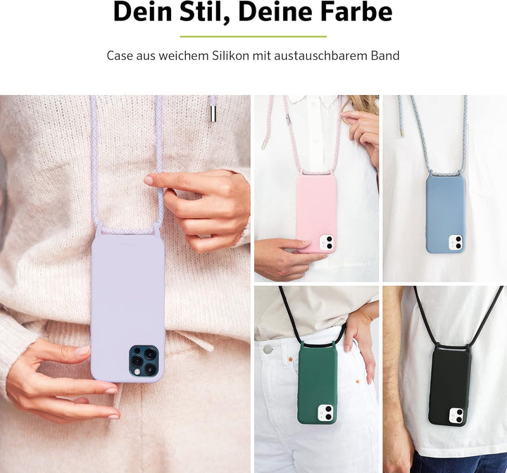Artwizz HangOn Case kompatibel mit [iPhone 13 Pro] - Elastische Schutzhülle aus Silikon als Handyket