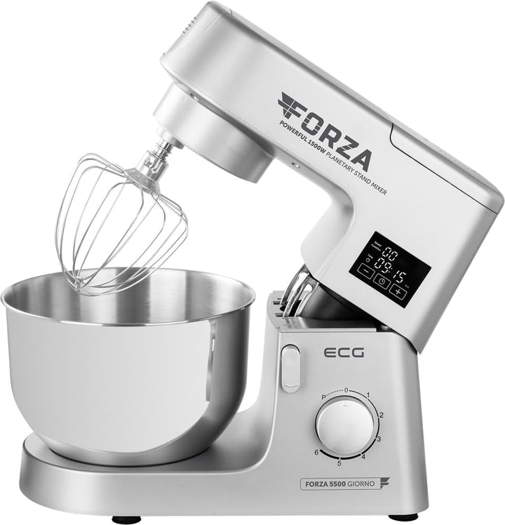 ECG FORZA 5500 Küchenmaschine Silber 1500 W Touch Display LED Silber