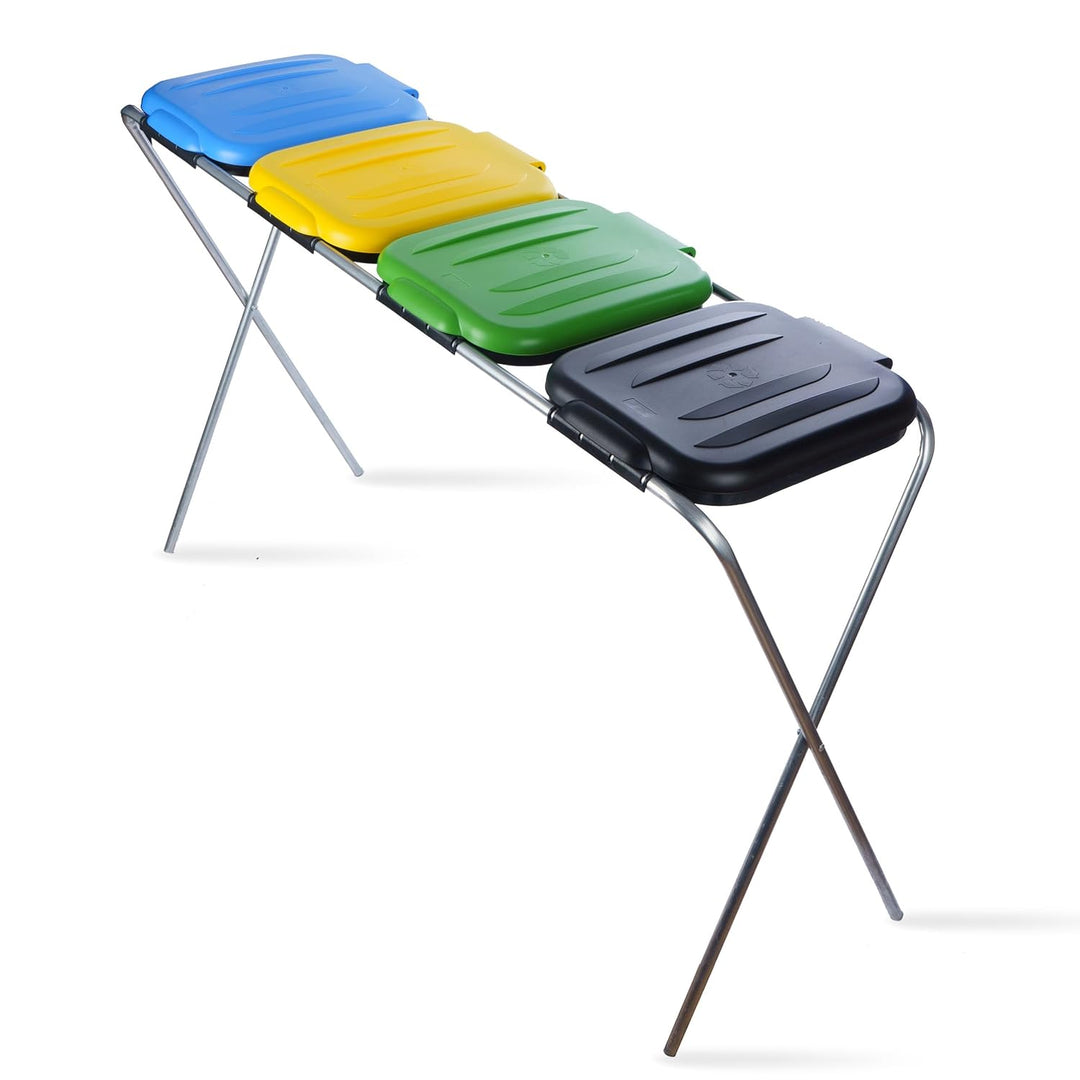 Müllsackständer 128x36x74 cm Müllsackständer stabil 4 Ständer Müllsäcke 120L Buntes Müllsackhalter m