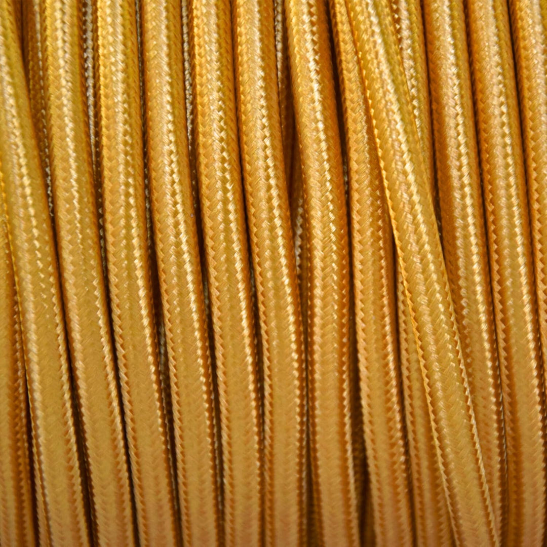 smartect Textilkabel Gold, 5 Meter Vintage Lampenkabel Stoff, 3-Adrig (3 x 0.75 mm²) Stromkabel Text