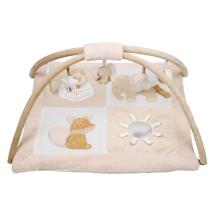 Nattou Krabbeldecke mit Spielbogen und verschiedenen Aktivitäten, Aus Polyester, Ca. 80 cm, Rechteck