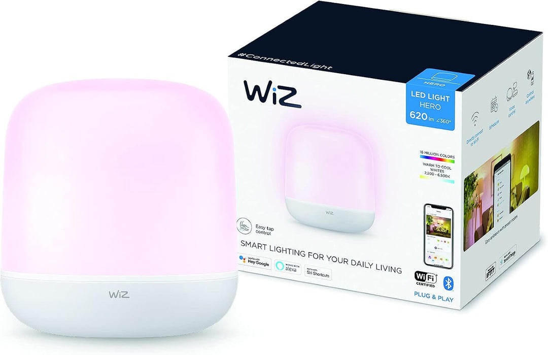 WiZ Hero Tischleuchte, Tunable White &amp; Color, dimmbar, warm- bis kaltweiss, 16 Mio. Farben, smarte S