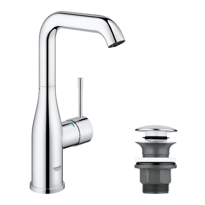 GROHE Essence - Einhand-Waschtischarmatur (wassersparend, Temperaturbegrenzer, L-Size), chrom, 23799