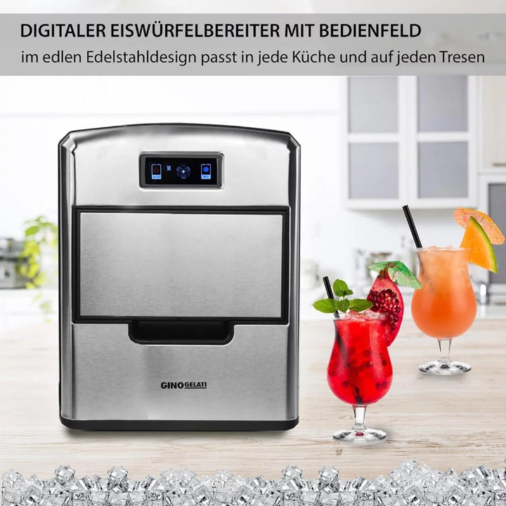 Syntrox Germany Edelstahl Eiswürfelmaschine Donostia (LCD Display + Display), Eismaschine für Zuhaus