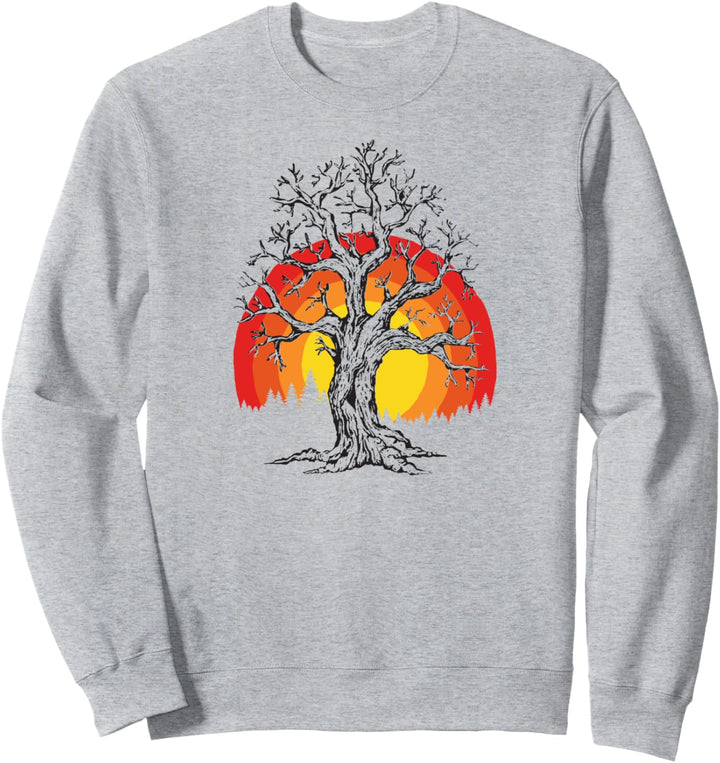 Vintage Tree &amp; Sun Outdoor &amp; Nature 80s Hipster Graphic Sweatshirt