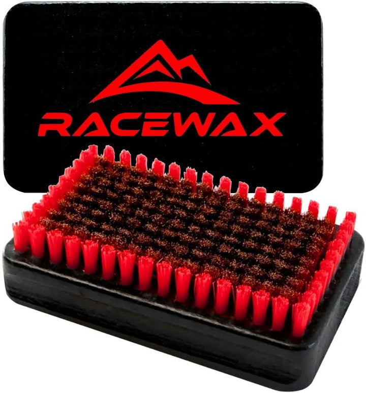 RaceWax Skiwax Set 7-teilig Wachs BaseBrush Nylon Kupfer Rosshaar Wachsentferner