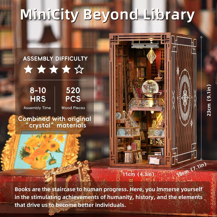 MiniCity Bücherecke Bausatz, DIY Miniatur Haus Bausatz