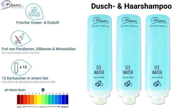 SET: Professionelles Shampoo-Duschgel-Set –12x425 ml–verschied. Düfte+4x Hlterung in verschied. Farb