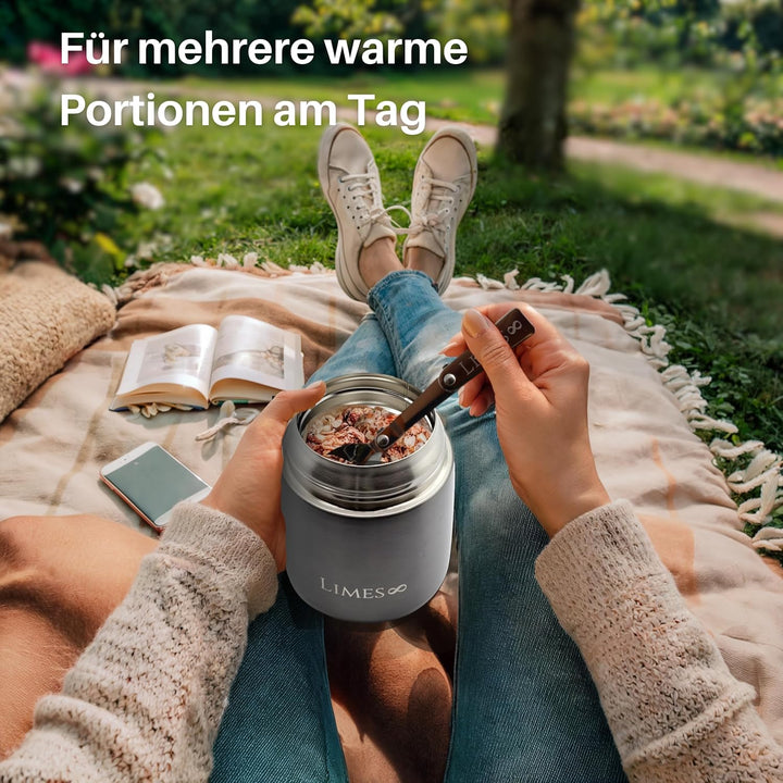 Edelstahl Thermobehälter für Essen - 500ml - Thermo Lunchbox - Warmhaltebehälter für Speisen - Essen