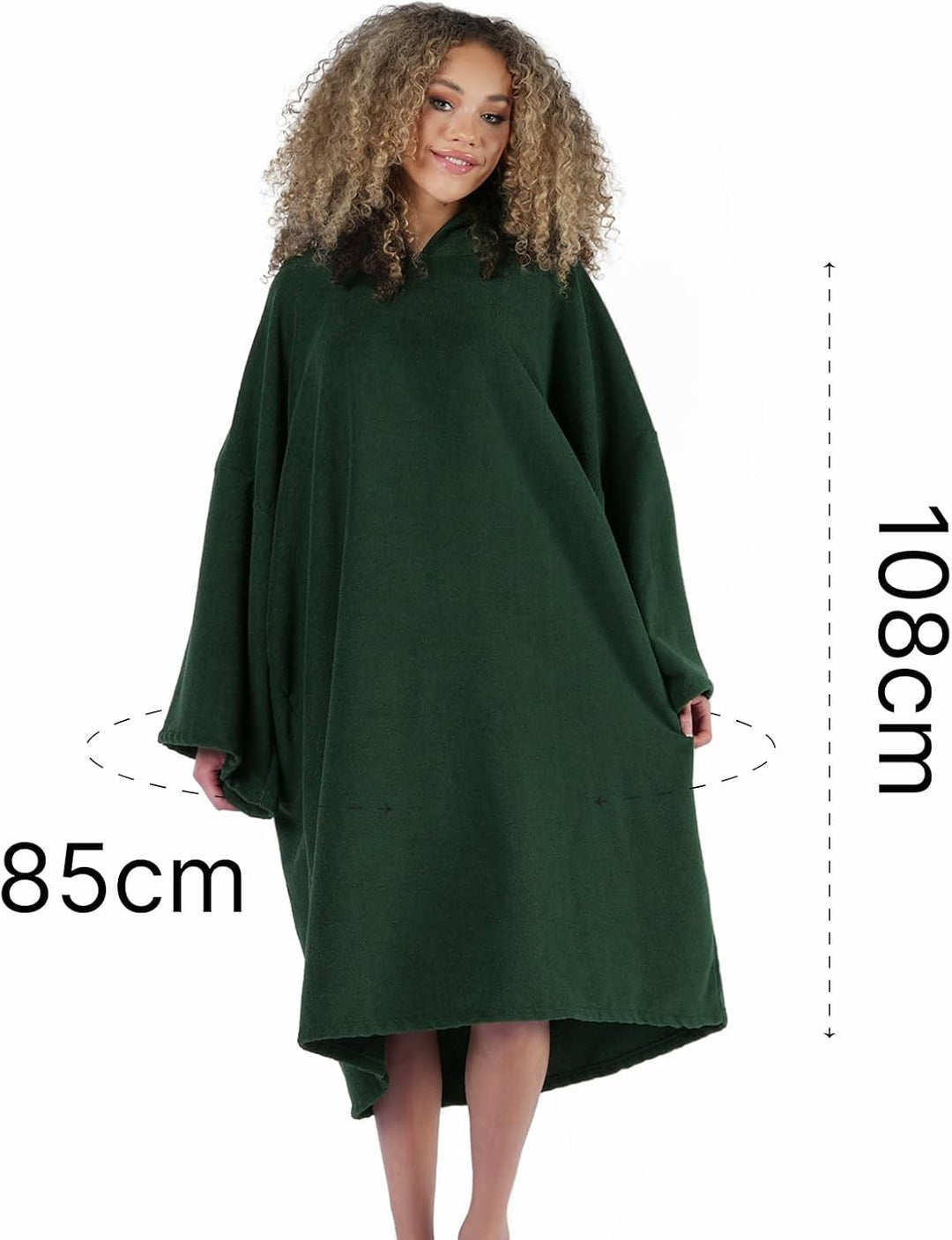 Brentfords Handtuch Poncho Erwachsene Kapuze Gross Bad Schwimmen Surf Strand Absorbent Microfiber Ch