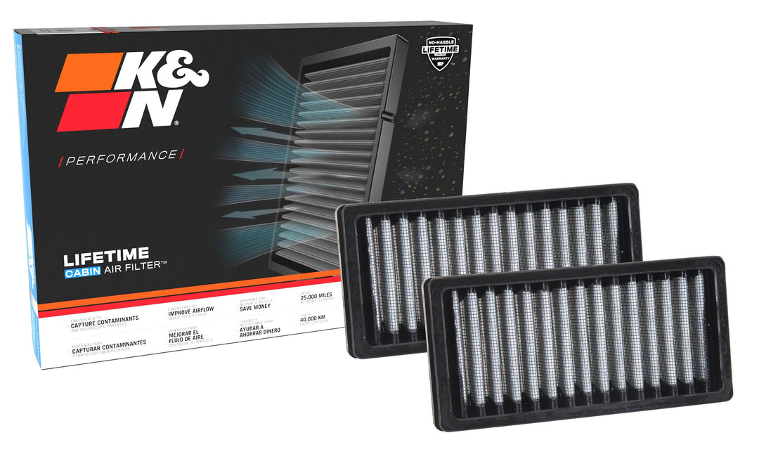 K&amp;N Innenraumfilter (2 Stück) kompatibel mit Jeep Wrangler 2.8, 3.6, 3.8 2011-2017 (VF1010), VF1010