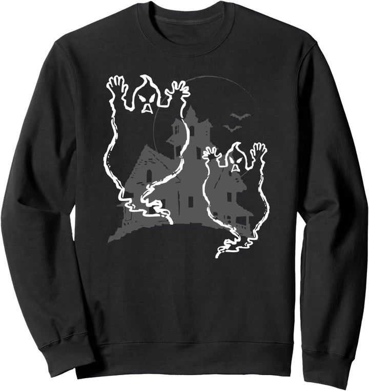 Spooky Haunted House and Halloween Ghosts Sweatshirt