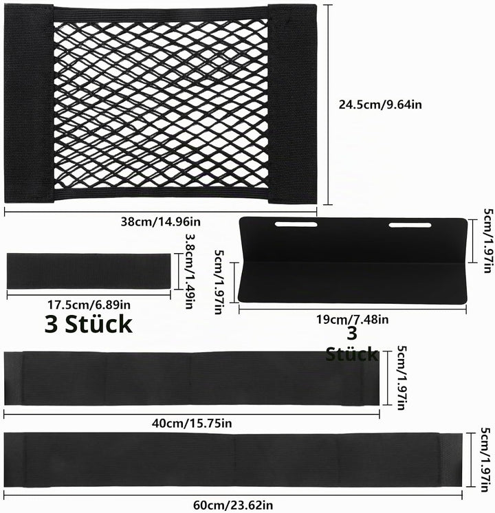 Kofferraum Klett Fixierung Set 3 Kofferraum Organizer Klett 1 Netztasche 2 Elastisches Band mit Klet