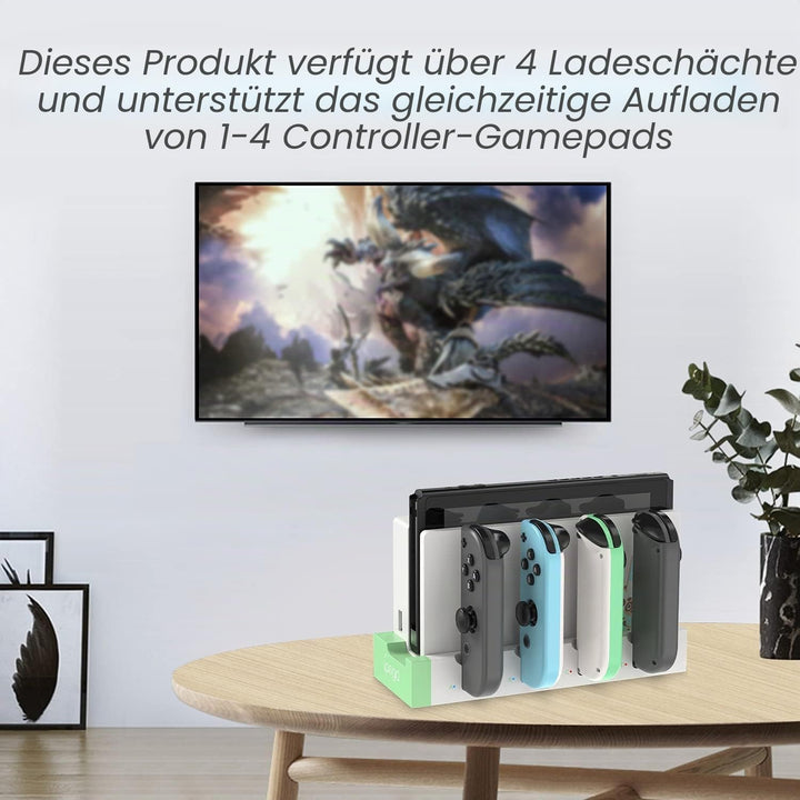 Ladestation kompatibel mit Nintendo Switch &amp; Switch OLED Modell Joycons, Switch Controller Ladegerät