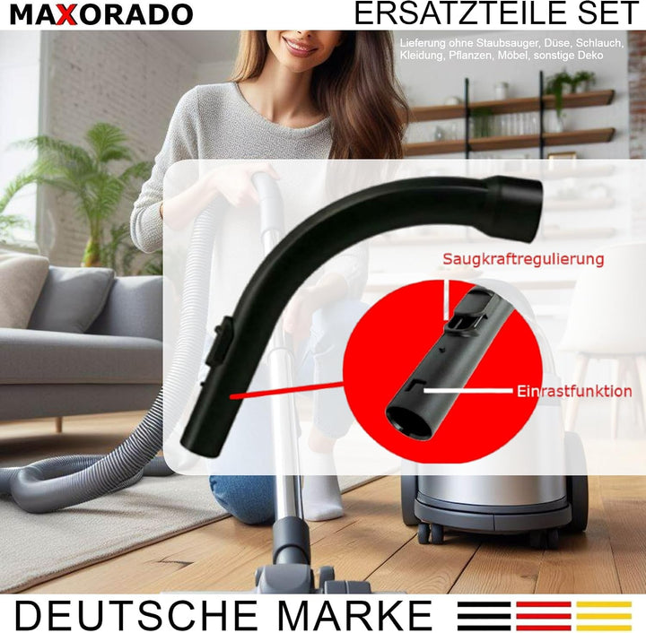 Teleskoprohr mit Einrastfunktion + Handgriff Griff passend für Miele S8340 S8320 S8310 S8350 S8360 S