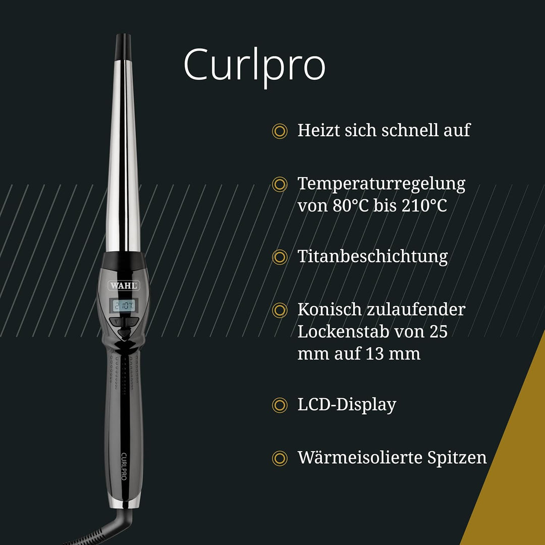 Wahl Curlpro 2 - Kegelförmiger Lockenstab mit Titanium-Beschichtung - Für elegante Locken und Stylin