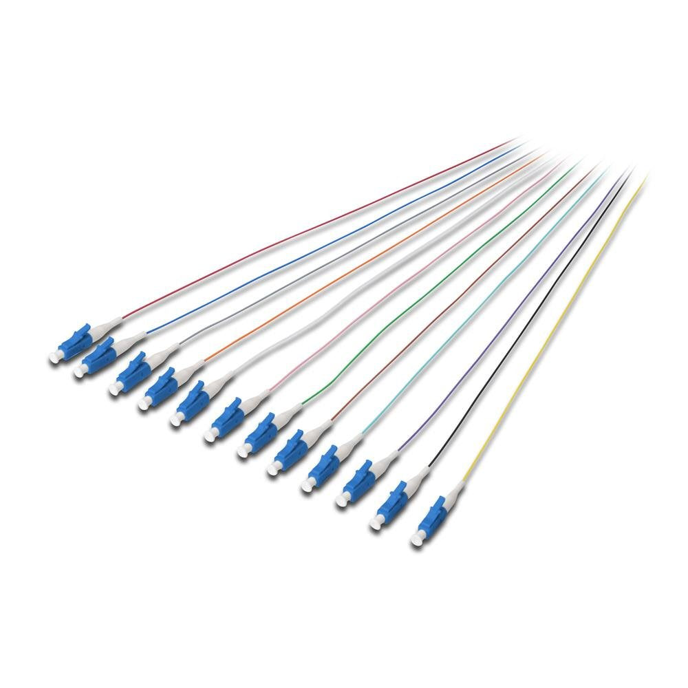 DIGITUS LWL Pigtails - 12 Stück - LC - Simplex - OS2 - Farbcode DIN IEC 304 - Fibre-Optic - Netzwerk