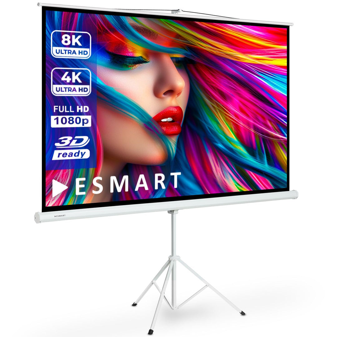 ESMART Professional MISATI Stativ-Leinwand 202 cm Bild 186 x 105 cm (84") 16:9 | Heimkino Beamer Pro