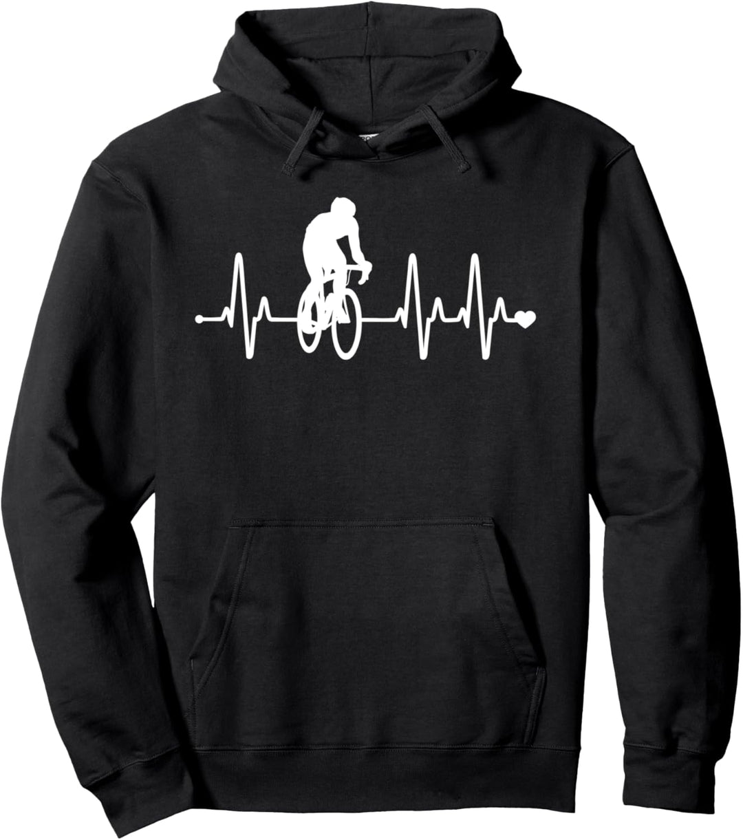Cycling Heartbeat - Funny Cyclist Pullover Hoodie